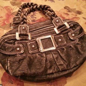 Brown Leather "Black Rivet" Shoulder Bag